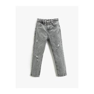 Koton Relaxed Cut Jeans with Elastic Waist - Mom Jean