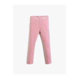 Koton Ribbed Leggings Elastic Waist with Button Detail.