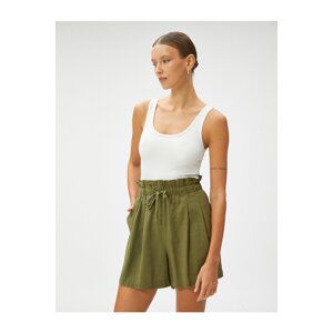 Koton Linen Blend Shorts with Waist Detail