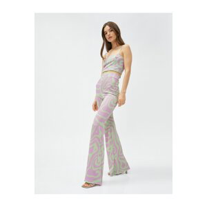 Koton Flare Evening Trousers Silvery