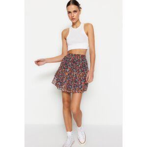 Trendyol Multi Color Lined Flounce Chiffon Mini Woven Skirt