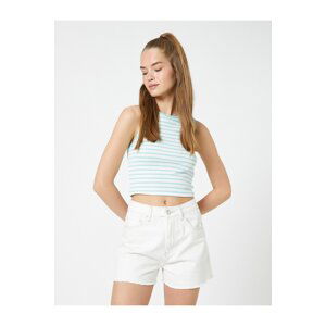 Koton Crop Corduroy Athlete Halterneck Piping Detailed