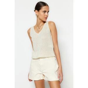 Trendyol Stone Thin Basic Silvery Knitwear Blouse