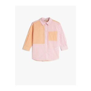 Koton Poplin Shirt Long Sleeve Pocket Detailed