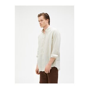 Koton Linen Shirt Classic Collar Buttoned Long Sleeve