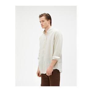 Koton Linen Shirt Classic Collar Buttons Long Sleeve