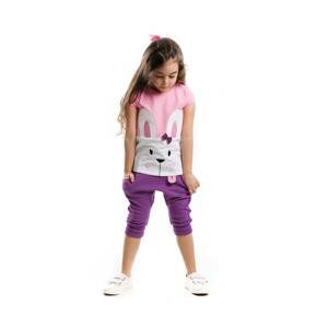 Mushi Girl's T-shirt Capri Shorts Set with Rabbit Leggings