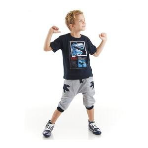 Mushi T-rex Info Boy's T-shirt Capri Shorts Set