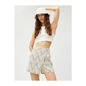 Koton Mini Shorts Skirt Covered Cotton Patterned