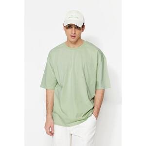 Trendyol Mint Men's Oversize/Wide Cut Basic 100% Cotton T-Shirt