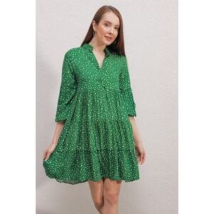 Bigdart 2322 Patterned Dress - Emerald Green
