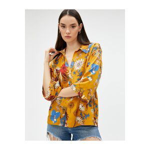 Koton Floral Viscose Shirt Long Sleeve