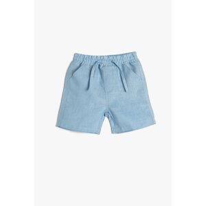 Koton Baby Boy Pocketed Elastic Waist Tied Linen Shorts 3smb40046tw