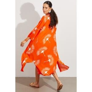 Cool & Sexy Women's Orange Printed Kimono GL138