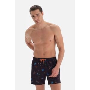 Dagi Navy Blue Underwater Patterned Short Swim Shorts