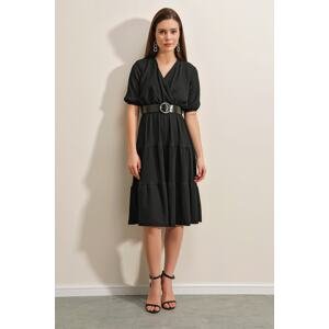 Bigdart 2377 Belt Knitted Dress - Black