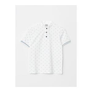 LC Waikiki Boys' Grand Collar Printed Short Sleeve Cotton T-Shirt
