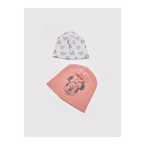 LC Waikiki Minnie Mouse Printed Cotton Baby Girl Beanie Pack of 2