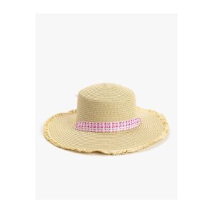 Koton Straw Hat Belted Chin Lacing Detailed