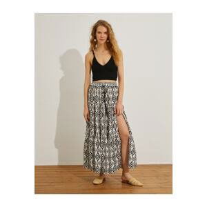 Koton Ethnic Printed Midi Skirt with Tie Waist