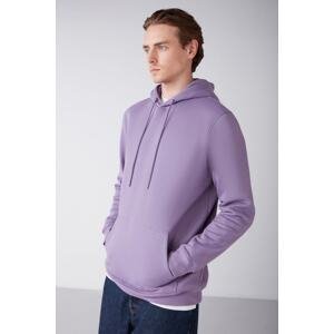 GRIMELANGE Jorge Men's Soft Fabric Hooded Corded Regular Fit Purple Sweatshirt