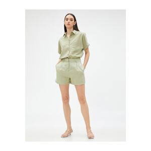 Koton Crop Shirt Short Sleeve Modal Blended