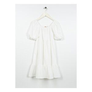 Koton Patterned White Girls' Knee Length Dress 3skg80090ak