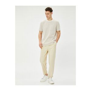 Koton Basic Trousers with Tie Waist, Pocket Detail Viscose Blend.