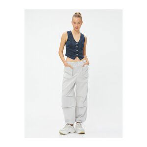 Koton Parachute Pants with Elastic Waist, Large Pocket Detailed with Stopper.