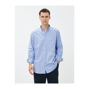 Koton Basic Shirt Loose Fit Classic Collar Pocket Detailed Cotton Non Iron