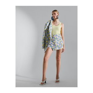 Koton Melis Ağazat X Cotton - Floral Mini Short Skirt