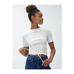 Koton Corset T-Shirt Short Sleeve Crew Neck