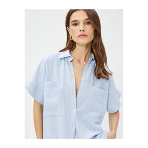Koton Linen Shirt Short Sleeve With Pocket