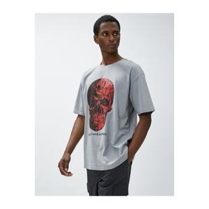 Koton Dry Skull Print T-Shirt Crew Neck Short Sleeve Cotton