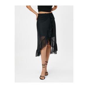 Koton Tulle Midi Skirt Flounced Lined