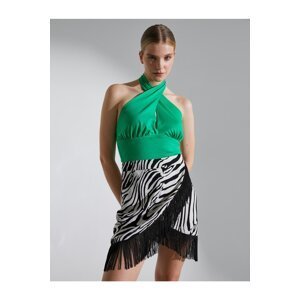 Koton Melis Ağazat X - Tasseled Wrapover Mini Skirt