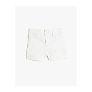 Koton Girls' Shorts Crochet Lace Detailed with Pockets Cotton Blend.