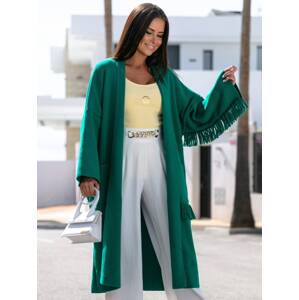 Green cardigan Cocomore cmgB638.dkgreen