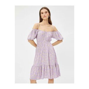 Koton Women's Dress 3SAK80280EW Lilac Pattern Lilac Pattern