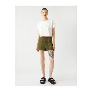 Koton Mini Shorts with Elastic Waist, Pocket Detailed.