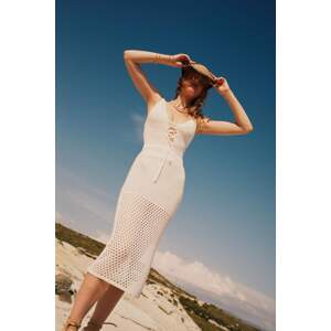 DEFACTO Fall in Love Strap Crochet Slit Beach Dress