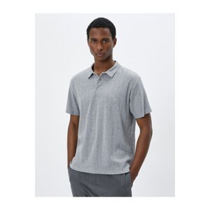 Koton Polo Neck Knitwear T-Shirt Textured Buttoned Short Sleeve