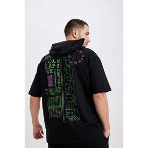 Defacto Fit Oversize Fit Hoodie Printed T-Shirt