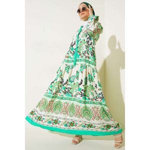 Bigdart 2423 Authentic Patterned Hijab Dress - Green