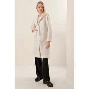 Bigdart 9097 Faux Down Leather Coat - White