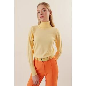 Bigdart 15747 Turtleneck Knitwear Sweater - Light yellow