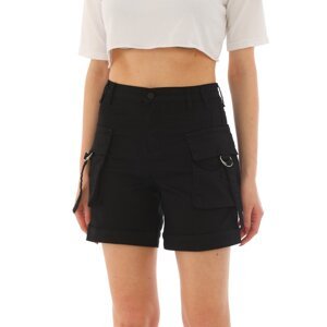 BİKELİFE Black Cargo Pocket High Waist Stretchy Denim Shorts