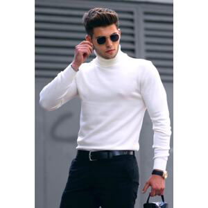 Madmext White Turtleneck Sweater 4656