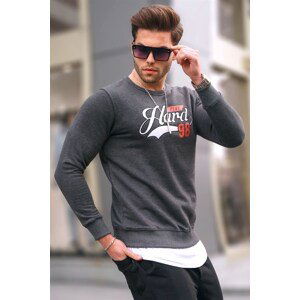 Madmext Men's Printed Sweatshirt in Anthracite 4375