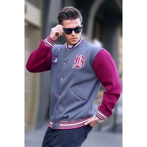 Madmext Smoky Men's College Jacket With Embroidered Front 6036